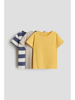 H&M - Boys Multi-Color 3-Pack Cotton T-Shirts