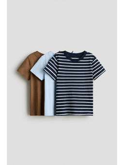 H&M - Boys Multi-Color 3-Pack Cotton T-Shirts
