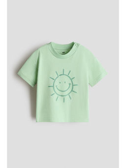 H&M - Boys Green Print-Motif T-Shirt