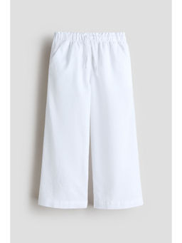 H&M - Girls White Linen-Blend Trouser