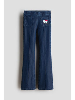 H&M - Girls Blue Denim-Look Flared Jeggings