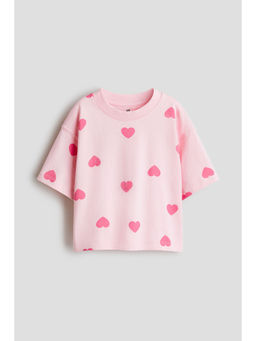 H&M - Girls Pink Boxy Cotton T-Shirt
