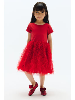 H&M - Girls Red Tulle-Skirt Dress