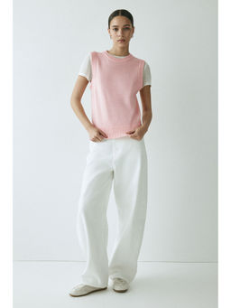 H&M - Women Pink Fine-Knit Sweater Vest