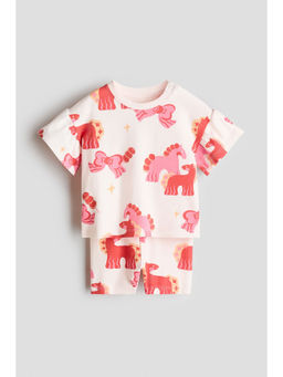 H&M - Girls White 2-Piece Printed Co-Ord Set