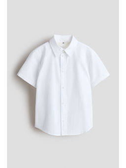 H&M - Boys White Short-Sleeved Cotton Shirt