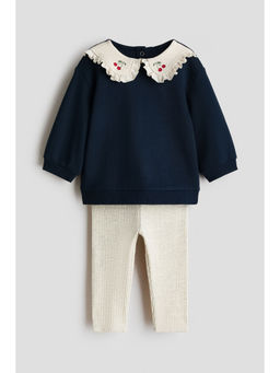 H&M - Girls Beige 2-Piece Top And Leggings Set