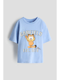 H&M - Boys Blue Oversized Printed T-Shirt