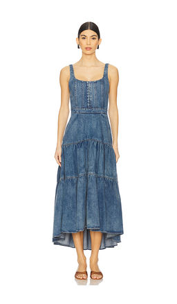 Alice + Olivia - Diana Structured Denim Midi Dress