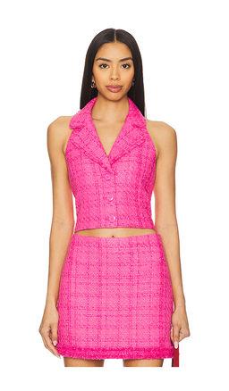Alice + Olivia - Meri Cropped Halter Blazer Top