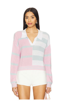 Central Park West - Colorblock Cropped Stripe Polo