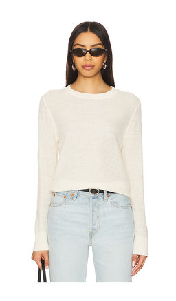 Enza Costa - Linen Open Knit Crewneck Sweater