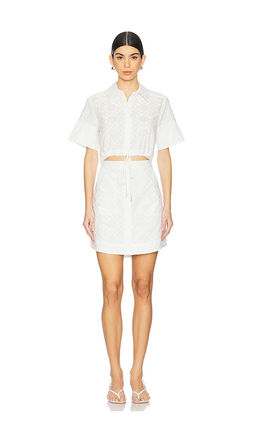 SIMKHAI - Marcy Short Sleeve Mini Shirt Dress