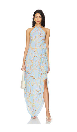 L'AGENCE - Elise Chain Halter Midi Dress