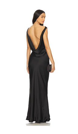 Norma Kamali - Sleeveless Low Back Drape Gown