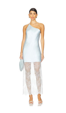 Shona Joy - Labyrinth Lace One Shoulder Cowl Maxi Dress