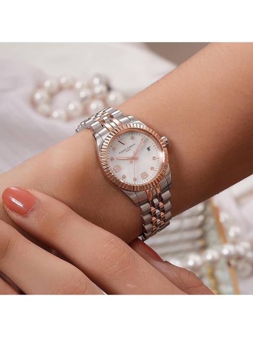 Buy Pierre Cardin Opera Timbre Twotone White Mop Watch for  display picture 2
