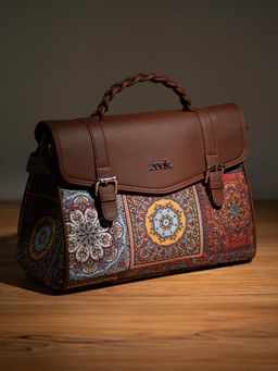 Zouk - Konkona Heritage Satchel Bag - Multicolor Mandala Print