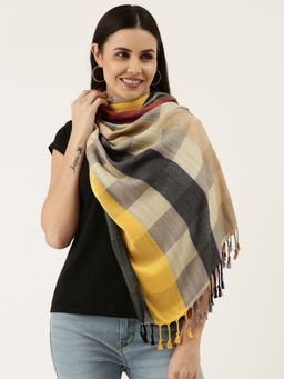 Pashmoda - Women Multi-Coloured Checkered Stole