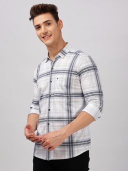 BULLMER - Trendy Multi-Color Regular Fit Checks Causal Full Sleeve Shirt for Men