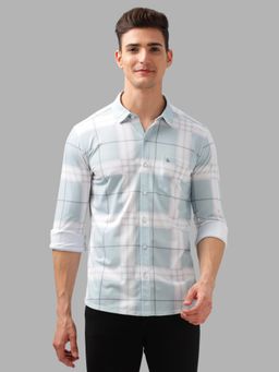 BULLMER - Trendy Green Regular Fit Checks Causal Full Sleeve Shirt for Men
