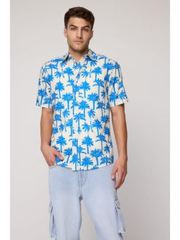 FREAKINS - Island Blue Mens Tropical Print Shirt
