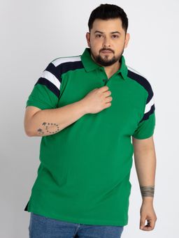 UNSIZED - Green Solid Mens Cotton Polo T-Shirt