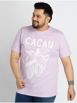 UNSIZED - Purple Printed Mens Cotton T-Shirt