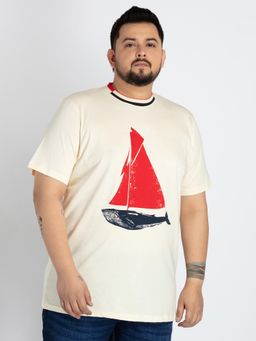 UNSIZED - Off White Printed Mens Cotton T-Shirt