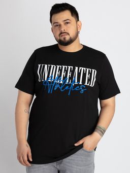 UNSIZED - Black Typography Mens Cotton T-Shirt