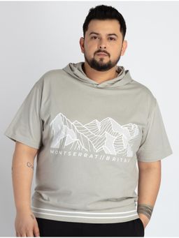 UNSIZED - Grey Printed Mens Cotton T-Shirt
