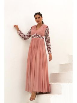 Akanksha Mago - Rosanne Rose Pink Embroidered & Embellished Gown