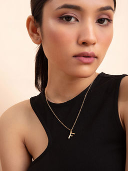 Twenty Dresses by Nykaa Fashion - Rhythms Of Alphabet F Necklace