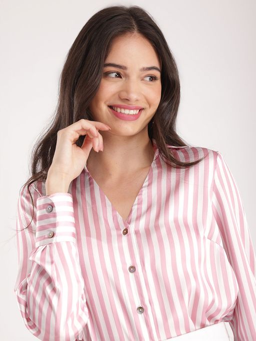 Pink Satin Shirt main image 1
