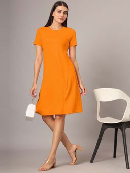 BRINNS - Orange Solid Regular Dress