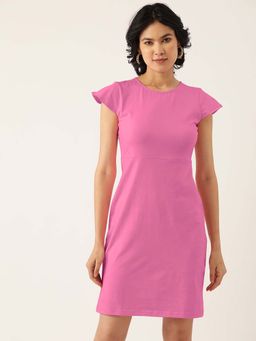 BRINNS - Pink Solid Bodycon Mini Dress
