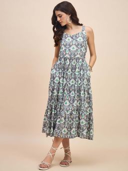 BRINNS - Multi-Color Printed Flared Midi Dress