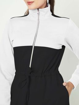 BRINNS - Black Colorblock A-Line Midi Dress