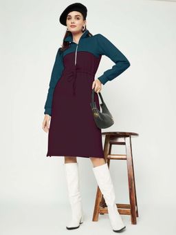 BRINNS - Teal Colorblock A-Line Dress