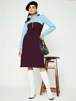 BRINNS - Blue Colorblock A-Line Dress