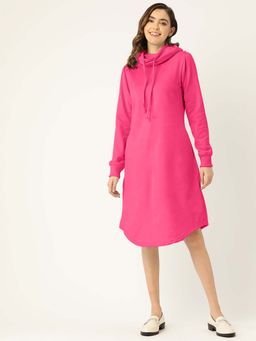BRINNS - Pink Solid Regular Midi Dress