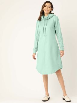 BRINNS - Green Solid Regular Midi Dress