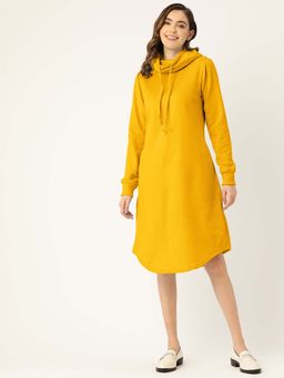 BRINNS - Mustard Solid Regular Midi Dress