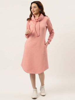 BRINNS - Pink Solid Regular Midi Dress