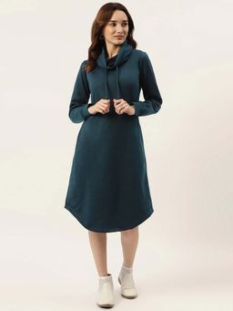 BRINNS - Teal Solid Regular Midi Dress