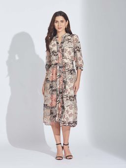 Latin Quarters - Multi-Color Printed Regular Midi Dress