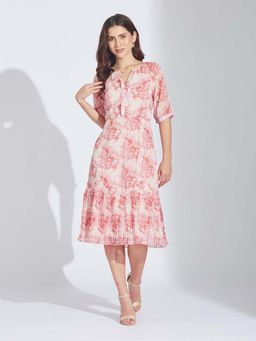 Latin Quarters - Pink Printed Regular Midi Dress