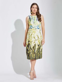 Latin Quarters - Black Printed Regular Midi Dress