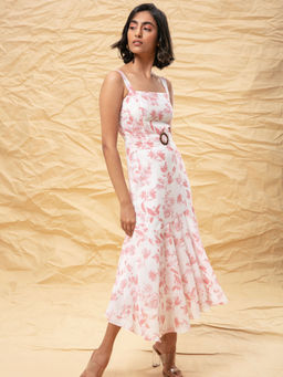 RSVP by Nykaa Fashion - White Buckle It Up Floral Dress