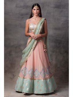 AVNNI KAPUR - Peach Lehenga with Bottom Hem, Paired with Choli with Organza Dupatta (Set of 3)